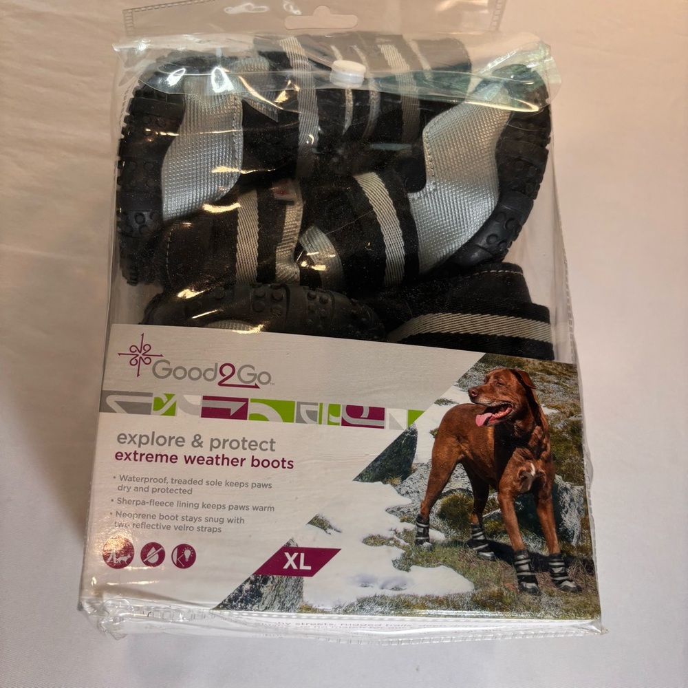 Good2Go Black and Gray Dog Weather boots